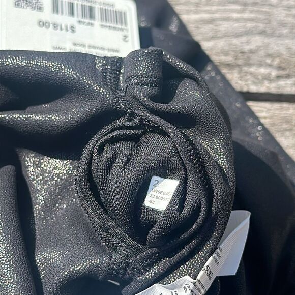 Lululemon Align High-Rise Pant 25" Shine size 2 NWT Radiate Foil Print Black - Picture 6 of 6